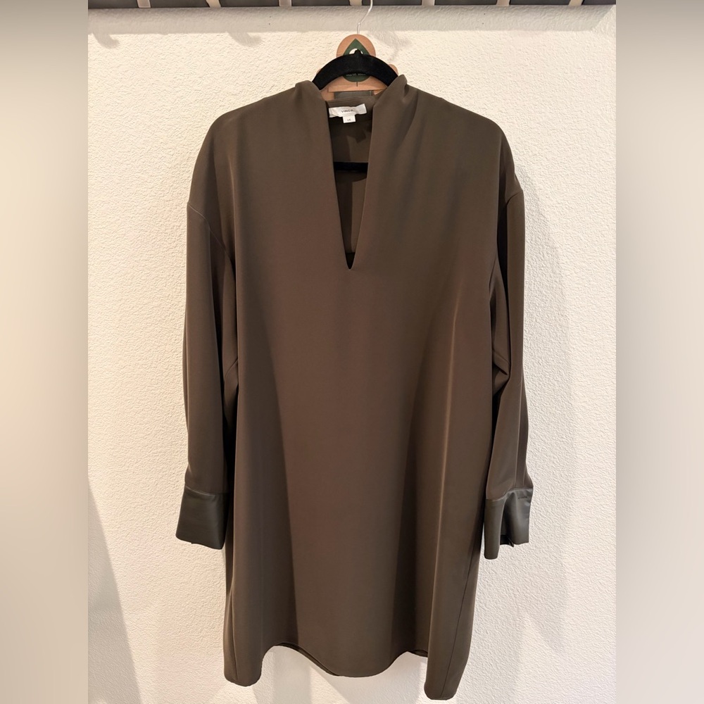 Vince Dress with vegan leather accents
